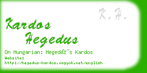 kardos hegedus business card